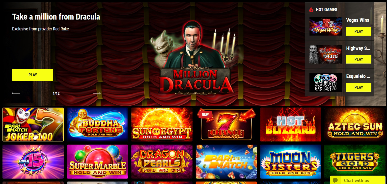A variety of Parimatch Casino.